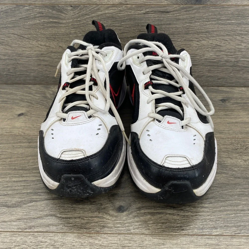 Nike Air Monarch IV Training Shoes Mens 9 White Black Red Chunky 416355-101